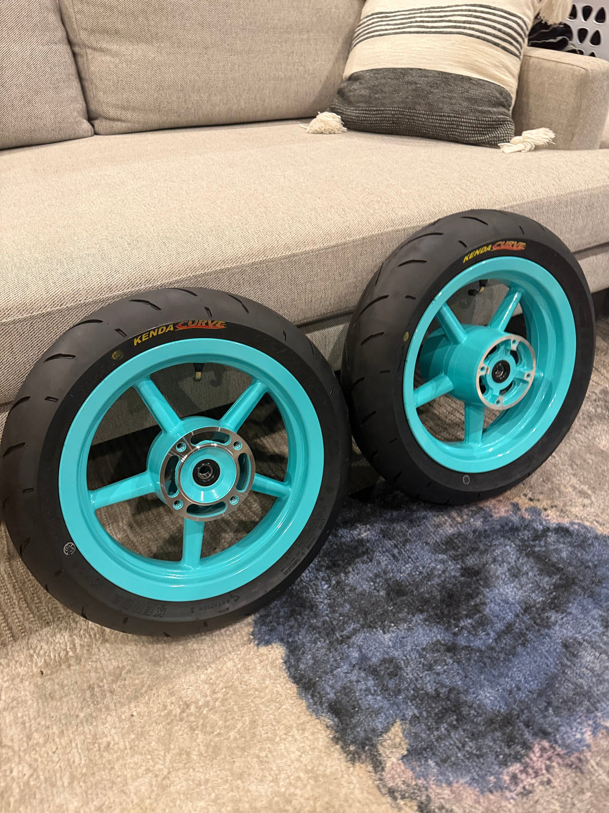 12” Supermoto Wheel Conversion Kit — Complete Front & Rear Set
Fits Yozma, Tuttio, Heybike, ETM RTR & Most Mini Moto Platforms